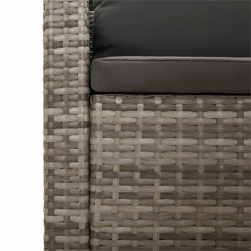 Afuera Living 5 Piece Poly Rattan Large Garden Lounge Set in Gray