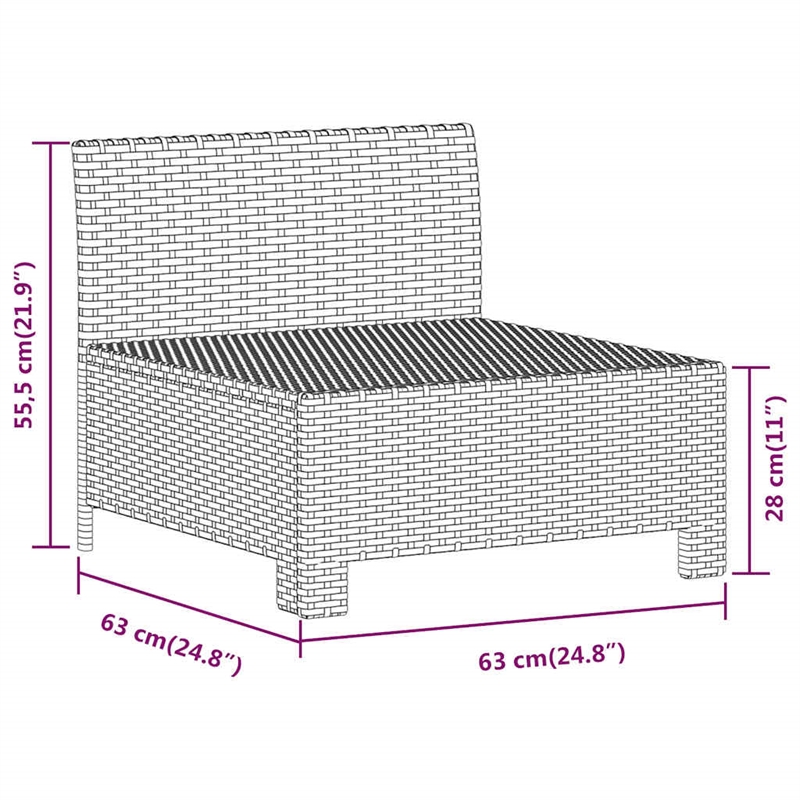 Afuera Living 5 Piece Poly Rattan Large Garden Lounge Set in Gray