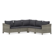 Afuera Living 5 Piece Poly Rattan Large Garden Lounge Set in Gray
