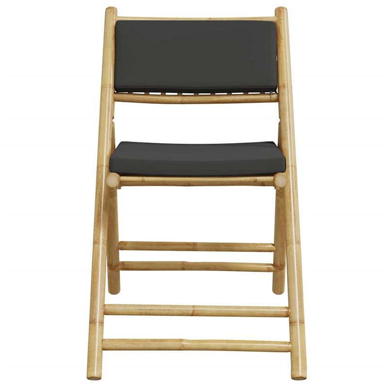 Afuera Living Contemporary Bamboo Wood Small Bistro Set in Gray