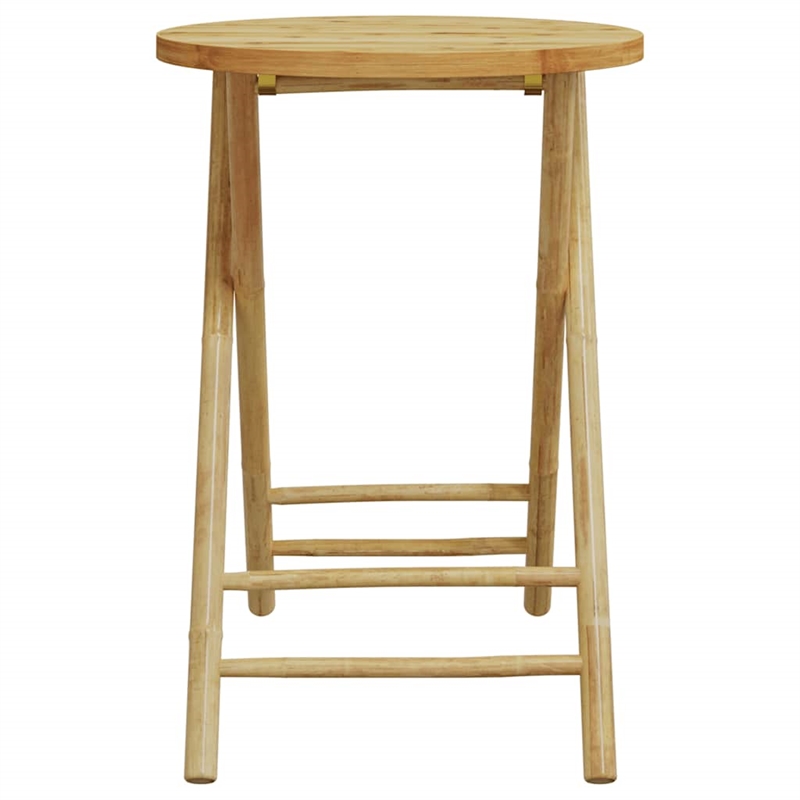 Afuera Living Contemporary Bamboo Wood Small Bistro Set in Gray