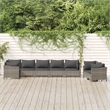 Afuera Living 8 Piece Poly Rattan Small Garden Lounge Set in Gray
