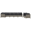 Afuera Living 8 Piece Poly Rattan Small Garden Lounge Set in Gray