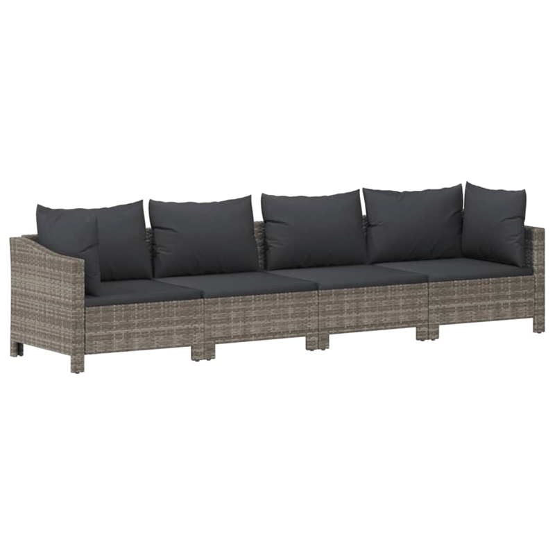 Afuera Living 8 Piece Poly Rattan Small Garden Lounge Set in Gray