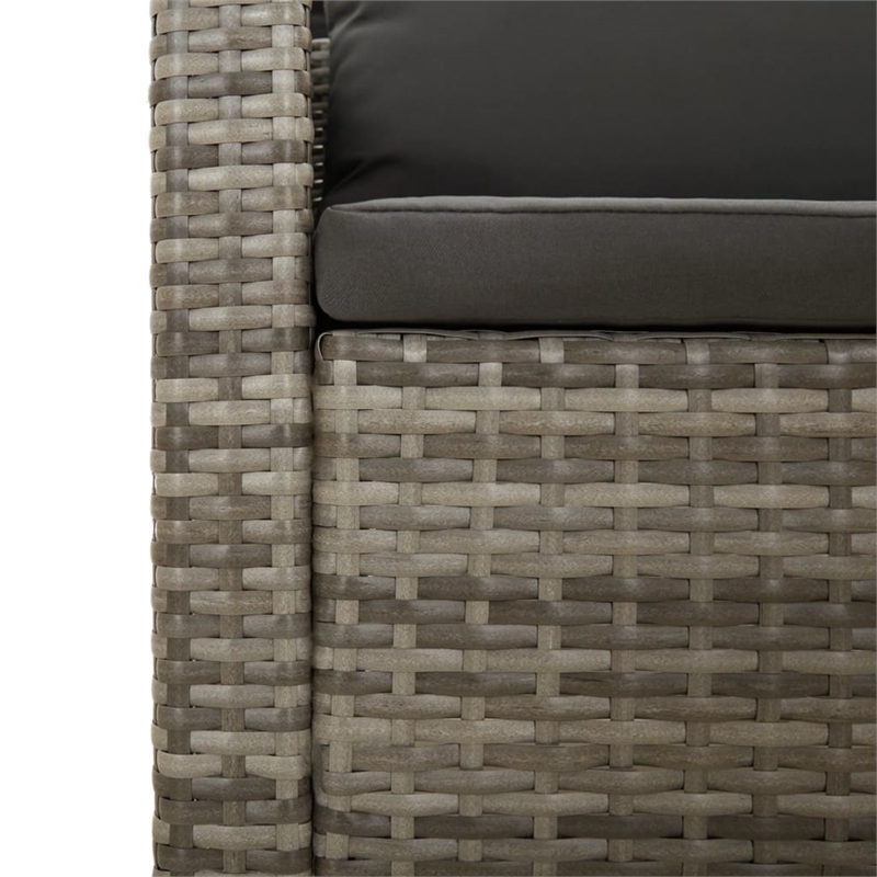 Afuera Living 8 Piece Poly Rattan Small Garden Lounge Set in Gray