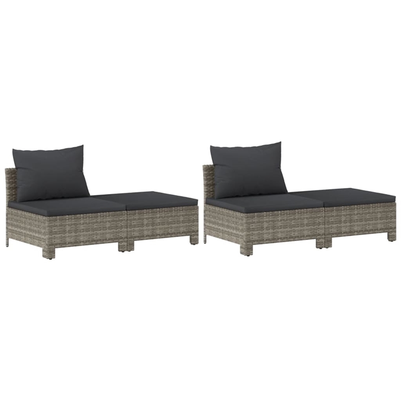Afuera Living Contemporary 8 Piece Poly Rattan Garden Lounge Set in Gray