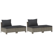 Afuera Living Contemporary 8 Piece Poly Rattan Garden Lounge Set in Gray