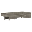 Afuera Living Contemporary 6 Piece Poly Rattan Garden Lounge Set in Gray