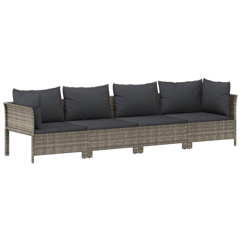 Afuera Living Contemporary 6 Piece Poly Rattan Garden Lounge Set in Gray