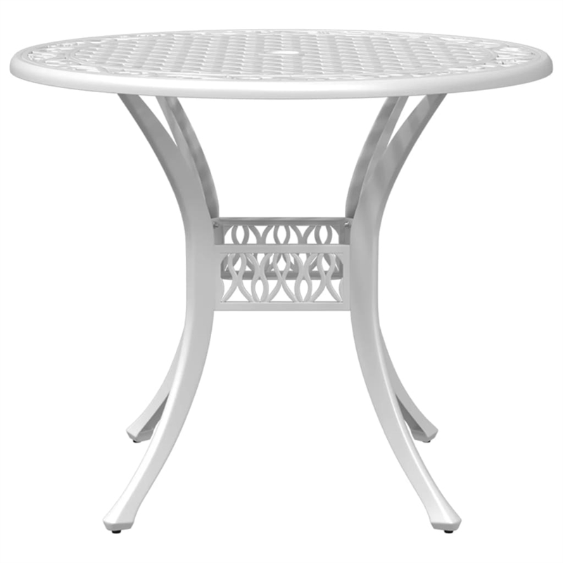 Afuera Living Contemporary 3 Piece Aluminum Medium Bistro Set in White