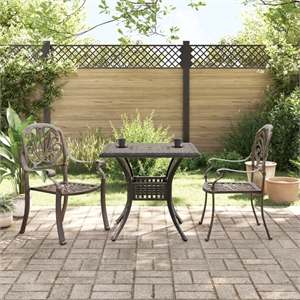 Afuera Living Contemporary Aluminum Medium Bistro Set in Brown