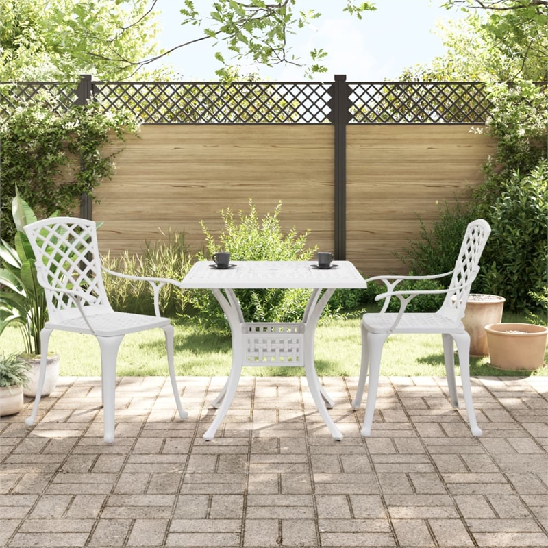 Afuera Living Contemporary Aluminum Small Bistro Set in White
