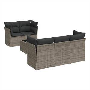Afuera Living Contemporary 6 Piece Steel Standard Sofa Set in Gray