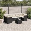 Afuera Living Contemporary 8 Piece Poly Rattan Sofa Set in Black