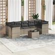 Afuera Living 8 Piece Poly Rattan Patio Sofa Set in Light Gray/Dark Gray