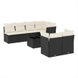 Afuera Living Contemporary 8 Piece Poly Rattan Sofa Set in Black