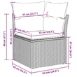 Afuera Living Contemporary Synthetic Poly Rattan 9 Piece Sofa Set in Beige