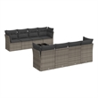 Afuera Living Contemporary 9 Piece Poly Rattan Sofa Set in Gray