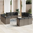 Afuera Living Contemporary 12 Piece Poly Rattan Sofa Set in Gray