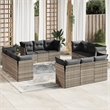 Afuera Living Contemporary Synthetic Poly Rattan Sofa Set in Gray