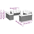 Afuera Living Contemporary Synthetic Poly Rattan Sofa Set in Gray