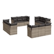 Afuera Living Contemporary Synthetic Poly Rattan Sofa Set in Gray