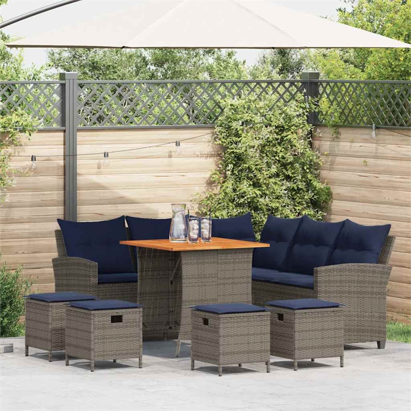 Afuera Living Contemporary Synthetic Poly Rattan Garden Sofa Set