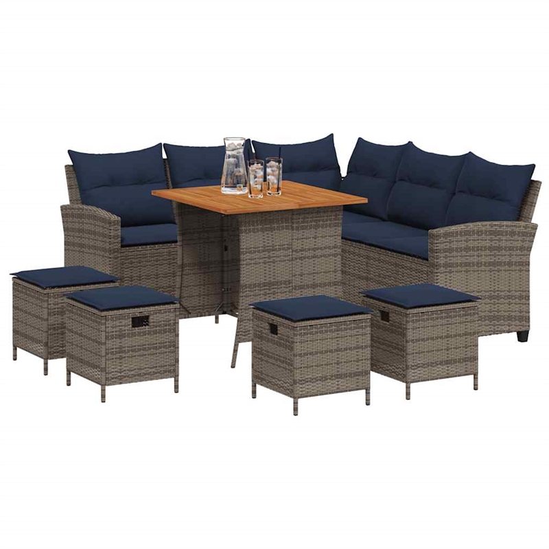 Afuera Living Contemporary Synthetic Poly Rattan Garden Sofa Set