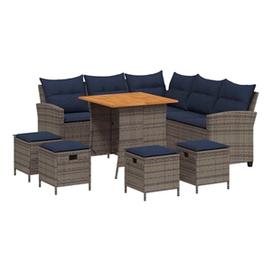 Afuera Living Contemporary Synthetic Poly Rattan Garden Sofa Set