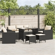 Afuera Living Contemporary 6 Piece Poly Rattan Sofa Set in Black