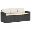 Afuera Living Contemporary 6 Piece Poly Rattan Sofa Set in Black