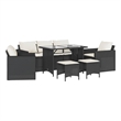 Afuera Living Contemporary 6 Piece Poly Rattan Sofa Set in Black