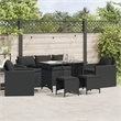 Afuera Living 6 Piece Poly Rattan Sofa Set with Removable Covers in Black