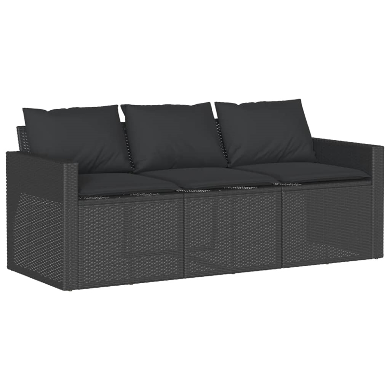 Afuera Living 6 Piece Poly Rattan Sofa Set with Removable Covers in Black