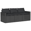 Afuera Living 6 Piece Poly Rattan Sofa Set with Removable Covers in Black