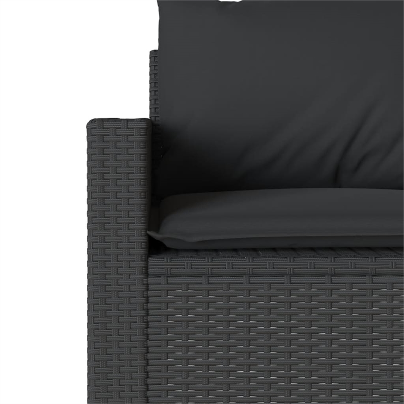 Afuera Living 6 Piece Poly Rattan Sofa Set with Removable Covers in Black