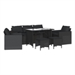 Afuera Living 6 Piece Poly Rattan Sofa Set with Removable Covers in Black