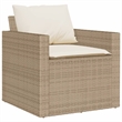 Afuera Living Contemporary 6 Piece Poly Rattan Sofa Set in Cream/Beige