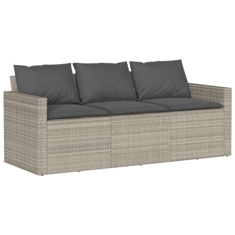 Afuera Living Contemporary 6 Piece Poly Rattan Sofa Set in Gray