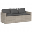 Afuera Living Contemporary 6 Piece Poly Rattan Sofa Set in Gray