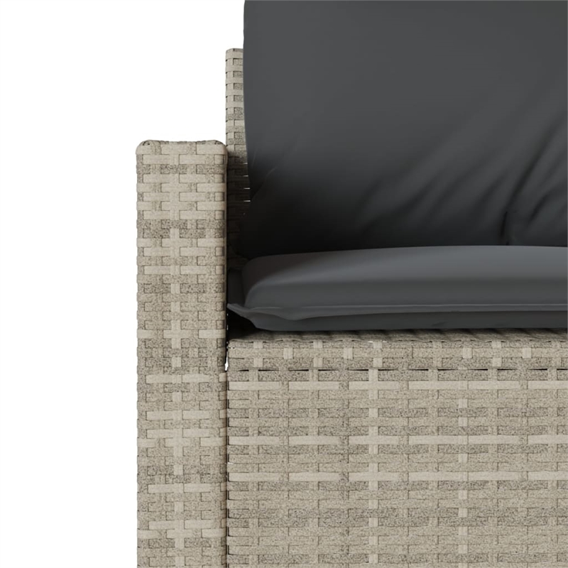 Afuera Living Contemporary 6 Piece Poly Rattan Sofa Set in Gray