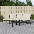 Afuera Living Contemporary 5 Piece Metal Powder-Coated Steel Small Lounge Set