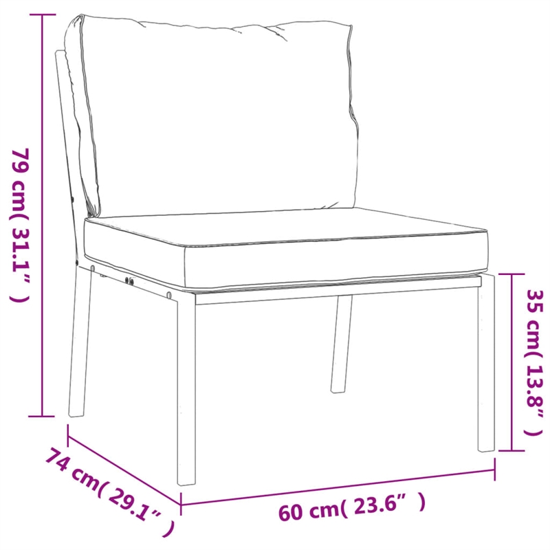 Afuera Living Contemporary 5 Piece Metal Powder-Coated Steel Small Lounge Set
