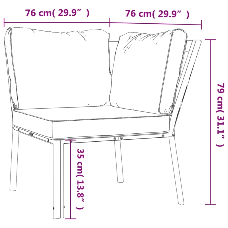 Afuera Living Contemporary 5 Piece Metal Powder-Coated Steel Small Lounge Set