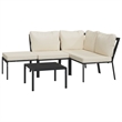 Afuera Living Contemporary 5 Piece Metal Powder-Coated Steel Small Lounge Set