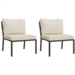 Afuera Living Contemporary 5 Piece Metal Powder-Coated Steel Small Lounge Set
