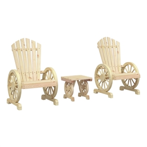 Afuera Living Wood Medium Garden Lounge Set in Brown/Natural