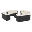 Afuera Living Contemporary 13 Piece Poly Rattan Large Sofa Set in Black