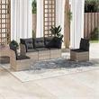 Afuera Living Contemporary 5 Piece Poly Rattan Sofa Set in Gray