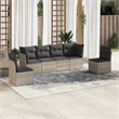 Afuera Living Contemporary Synthetic Poly Rattan 6 Piece  Sofa Set in Gray